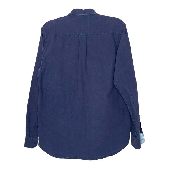 Raging Bull Medium Mens Navy Blue Cotton Long Sleeve Collared Button Up Shirt - Picture 3 of 10